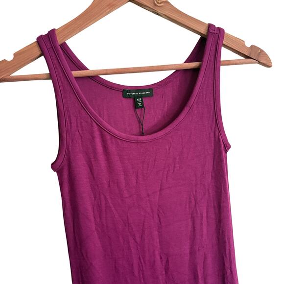 Universal Standard Foundation Rib Dress 4XS 00 0 2XS NWT Purple Fuchsia Tank - Picture 5 of 5